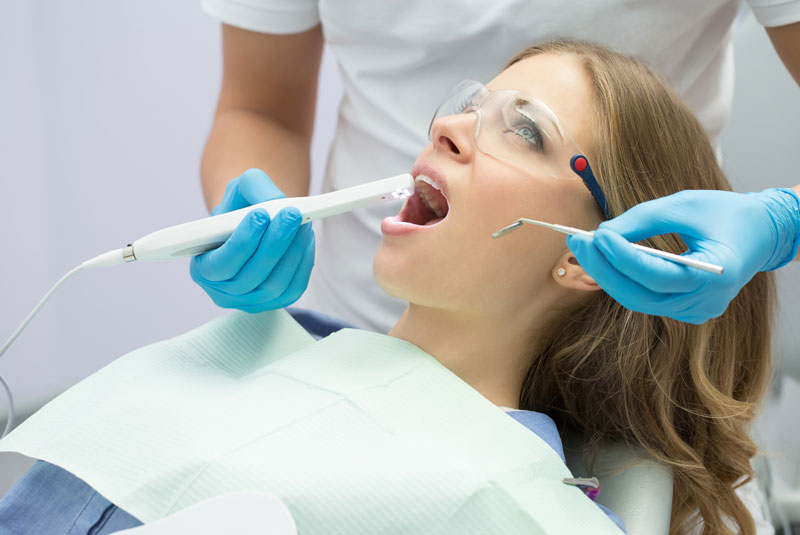 dental patient undergoing intraoral scan